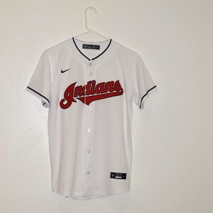 Kids Cleveland Indians Nike Button Down Jersey - Shane Beiber